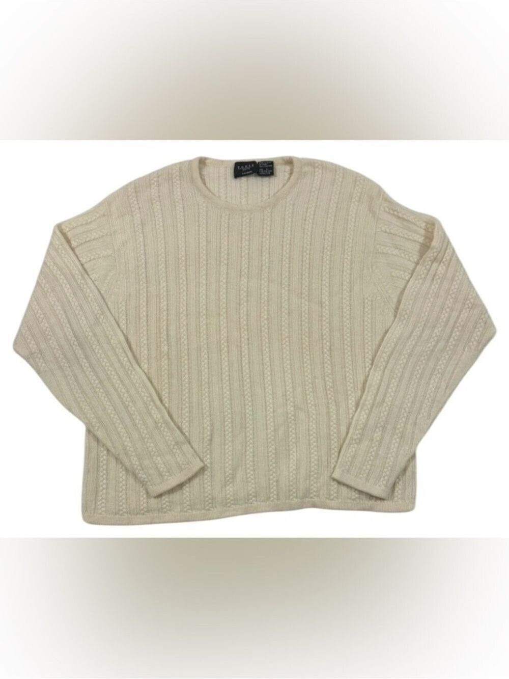 Forte' Prive Cream Cashmere Pull On Cardigan SzL